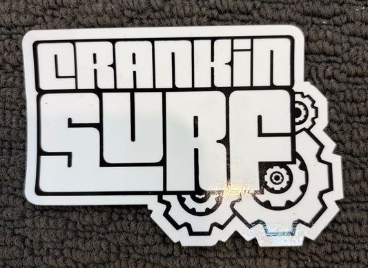 Crankin Surf Sticker - Whie
